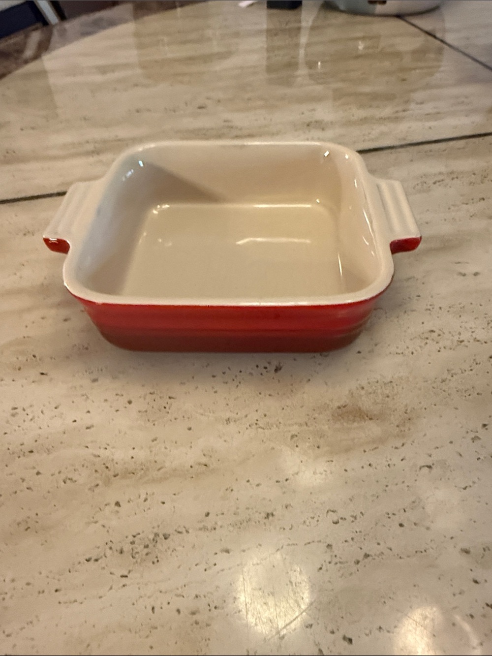 Le Creuset Red Square Ceramic Baker with Cream Interior